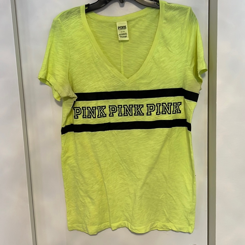 PINK Victoria’s Secret Neon T shirt Size Large